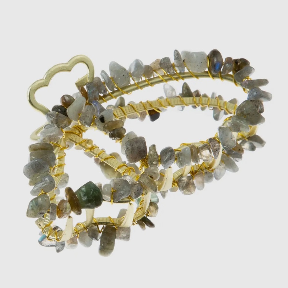 Gold Labradorite Butterfly Clip